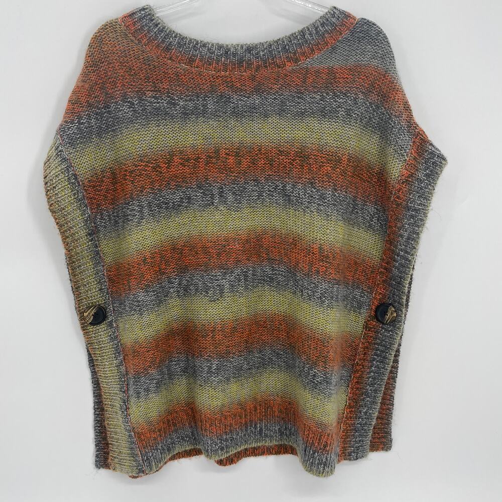 THE LIMITED Sweater Pullover Striped Wool Blend Crew Neck Poncho Women's XS